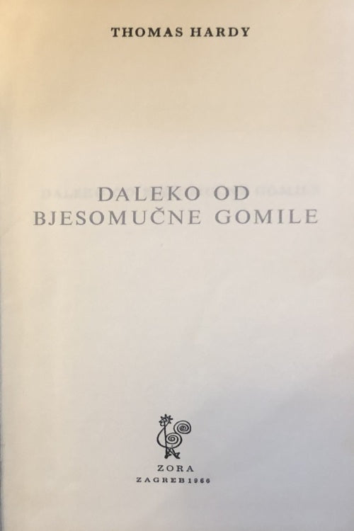 Daleko od bjesomučne gomile, autor Thomas hardy, naslovnica knjige.