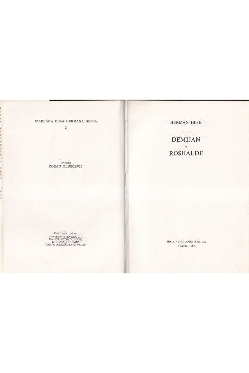 Demijan | Roshalde - Hermann Hesse, naslovnica knjige