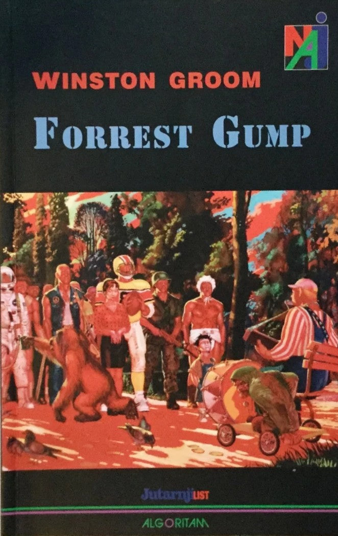 Winston Groom, Forrest Gump, ljudi okupljeni oko svirača koji sjedi na klupi u šumi.