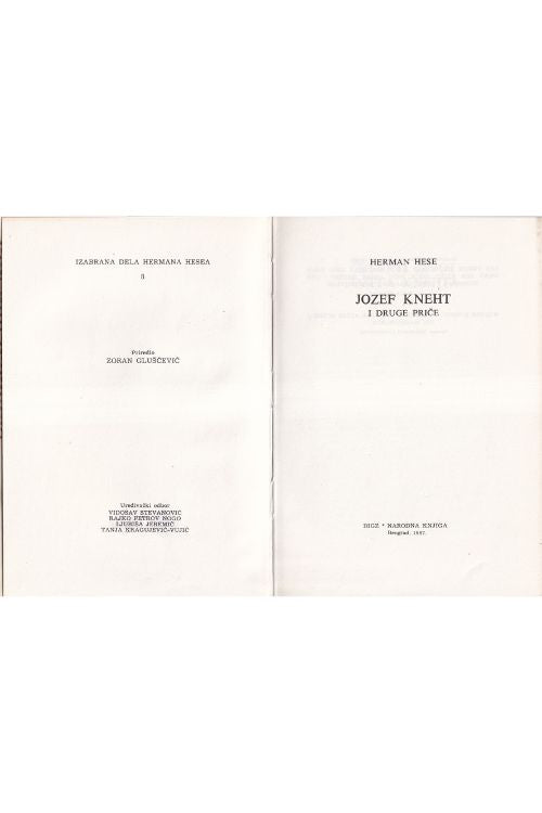 Jozef Kneht i druge priče - Hermann Hesse, naslovnica knjige
