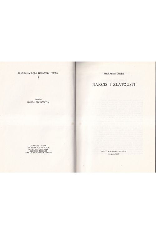 Narcis i zlatousti - Hermann Hesse, naslovnica knjige