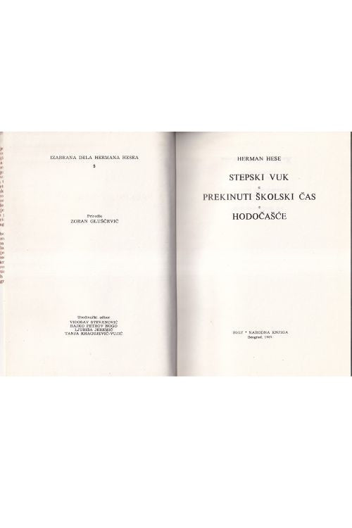 Stepski vuk | Prekinuti školski čas | Hodočašće - Hermann Hesse, naslovnica knjige