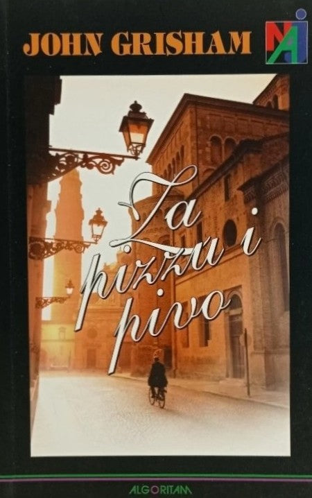 John Grisham, Za pizzu i pivo, muškarac na biciklu vozi kroz starinsku ulicu.