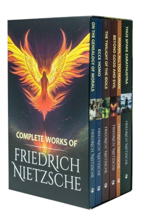Complete works of Friedrich Nietzsche, book cover.