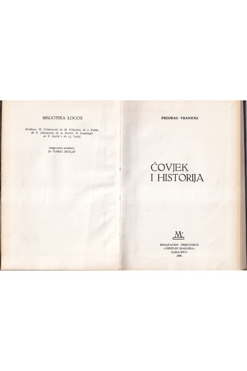 Čovjek i historija - Predrag Vranicki, naslovnica knjige