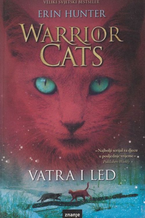 Naslovnica knjige Warrior cats, autorice Erin Hunter s ilustracijom glave od mačke.