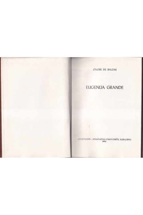 Eugenija Grande - Honore de Balzac, naslovnica knjige