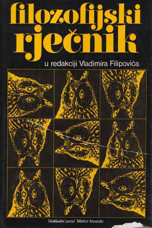 Filozofijski rječnik - Vladimir Filipović, naslovnica knjige