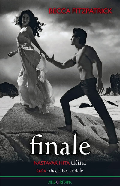 Becca Fitzpatrick, Finale nastavak hita Tišine, muškarac golog torza i žena u bijeloj haljini.
