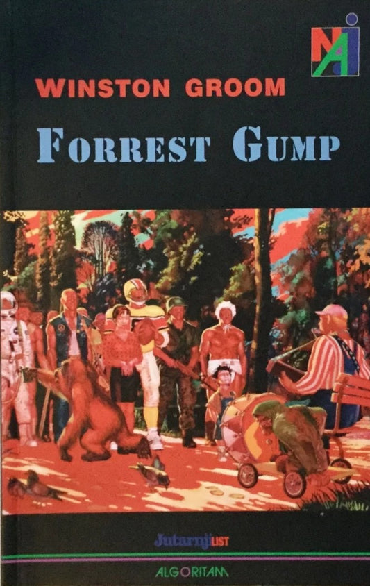 Winston Groom, Forrest Gump, ljudi okupljeni oko svirača koji sjedi na klupi u šumi.