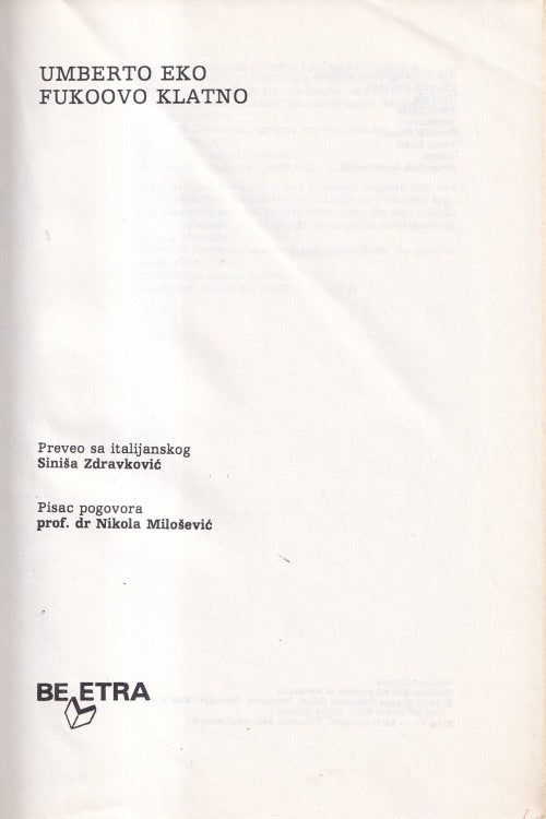 Fukoovo klatno - Umberto Eco