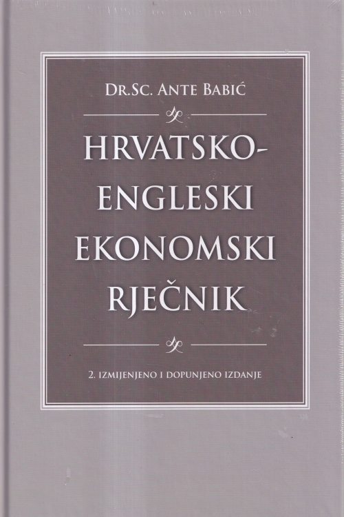 Hrvatsko - engleski ekonomski rječnik - Ante Babić, naslovnica knjige