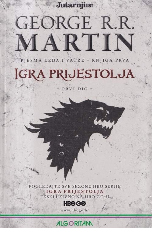 Igra prijestolja 1. dio - George R.R. Martin, naslovnica knjige