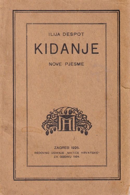 Kidanje – Ilija Despot, naslovnica knjige