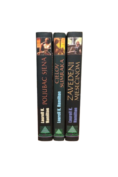 Poljubac sjena, Cjelov sumraka i Zavedeni mjesečinom, komplet Laurell K. Hamilton - hrbat knjige