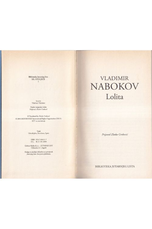 Knjiga Lolita autora Vladimira Nabokova.