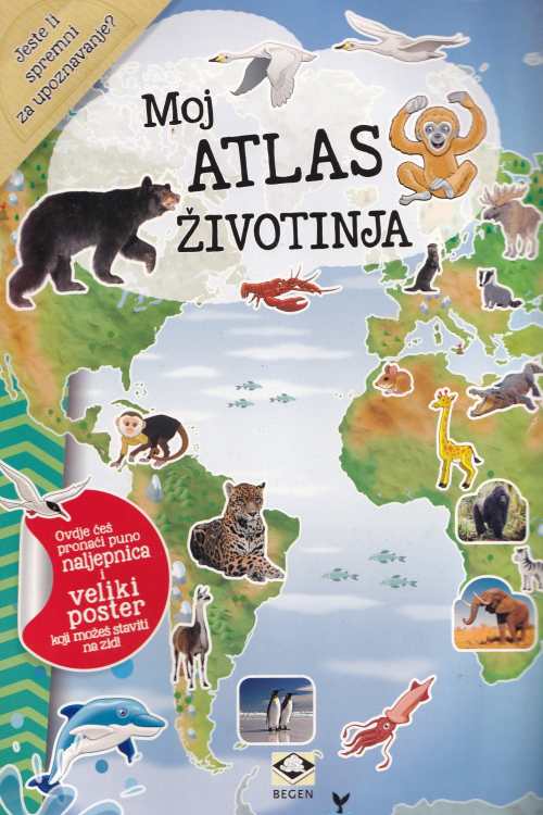 Moj atlas životinja + poster, naslovnica knjige