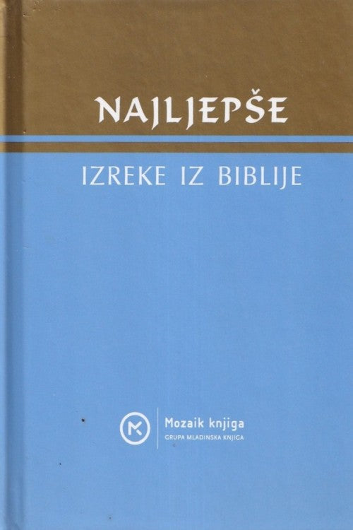 Najljepše izreke u bibliji, naslovnica knjige