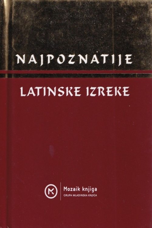 Najpoznatije latinske izreke, naslovnica knjige
