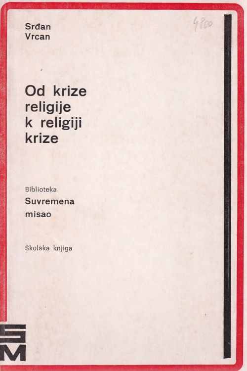 Od krize religije k religiji krize - Srđan Vrcan, naslovnica knjige