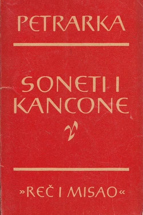 Soneti i kancone - Petrarca, naslovnica knjige