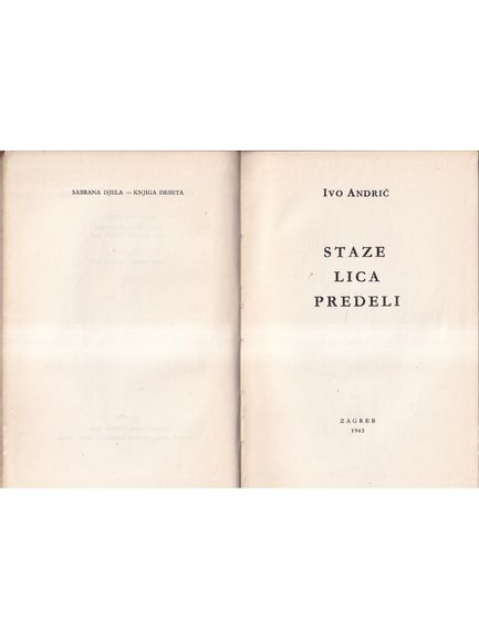 Staze| Lica|Predeli - Ivo Andrić