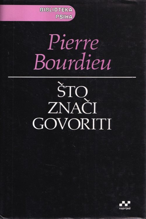 Što znači govoriti - Pierre Bourdieu, naslovnica knjige
