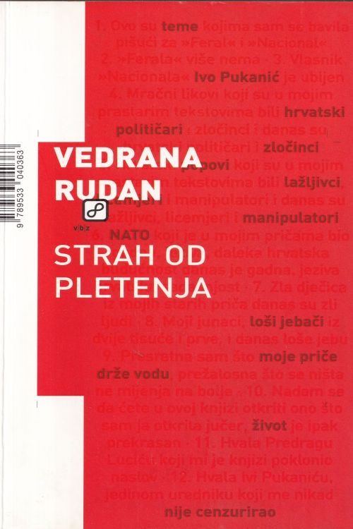 Strah od pletenja - Vedrana Rudan, naslovnica knjige
