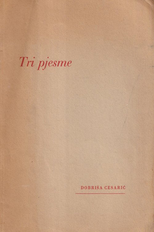 Tri pjesme - Dobriša Cesarić, naslovnica knjige