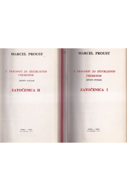 Zatočenica 1-2 - Marcel Proust, naslovnica knjige